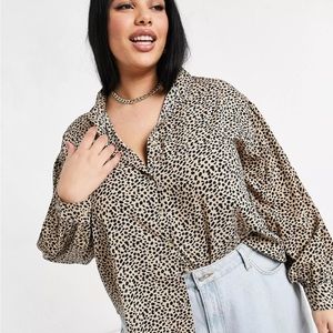 Wednesdays Girl Relaxed Button Down Shirt Oversized